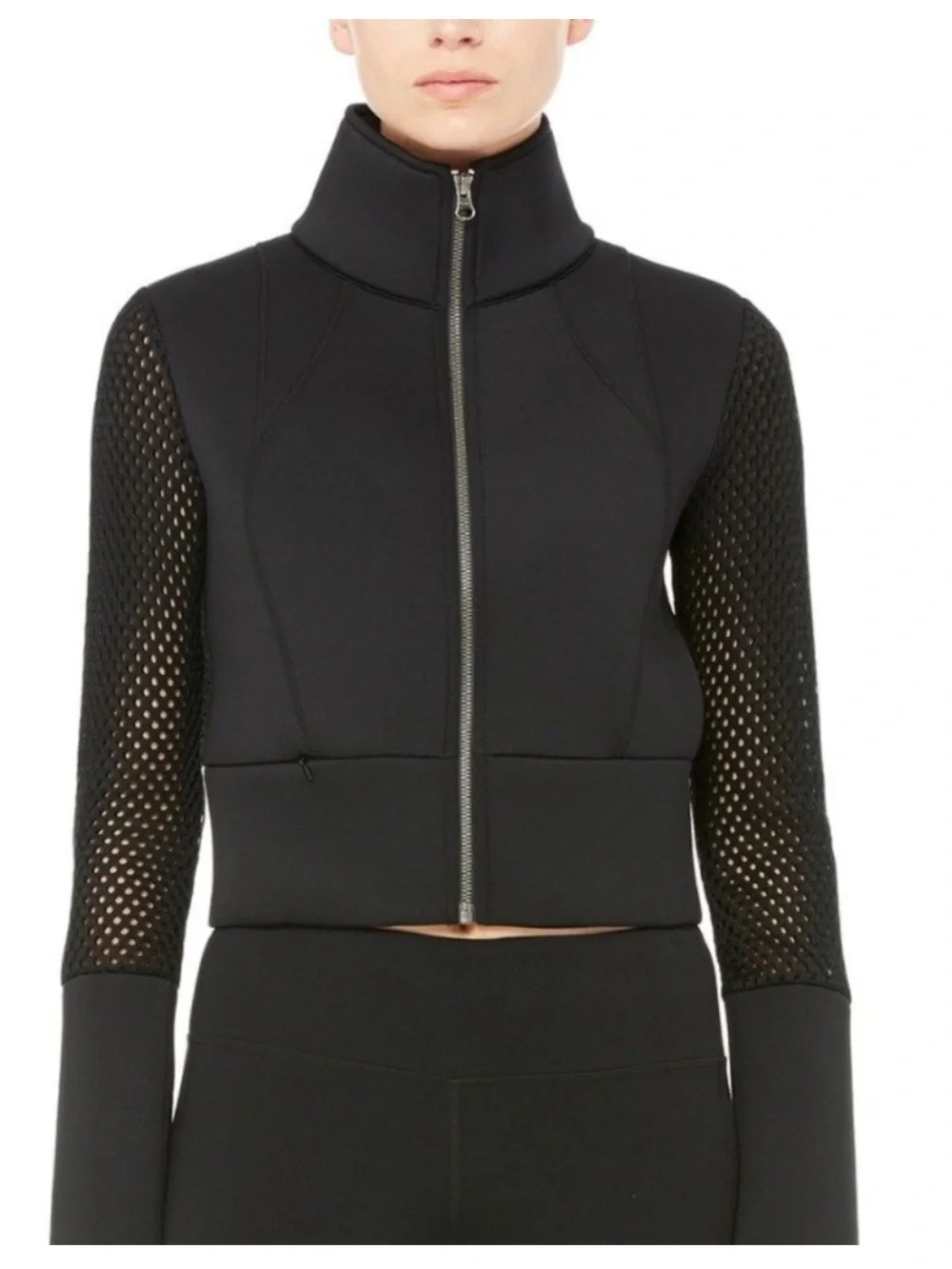 Alo After Yoga Cropped Scuba Mesh Jacket
